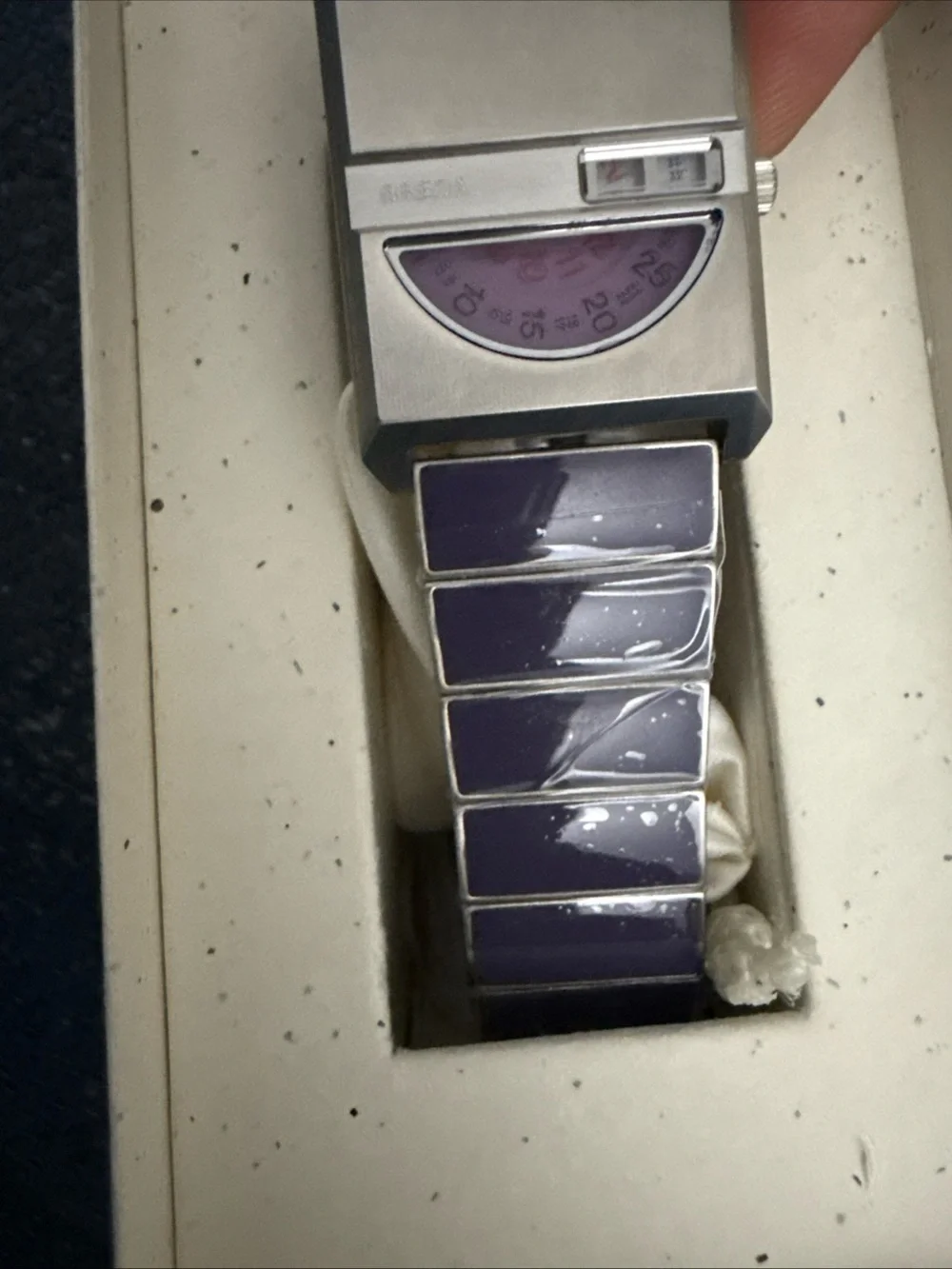 Breda Pulse Tandem Stainless Steel Bracelet Watch, 26mm purple New with Box
